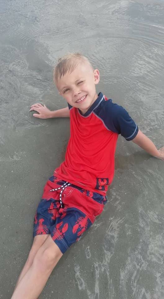 Grayson loves the beach